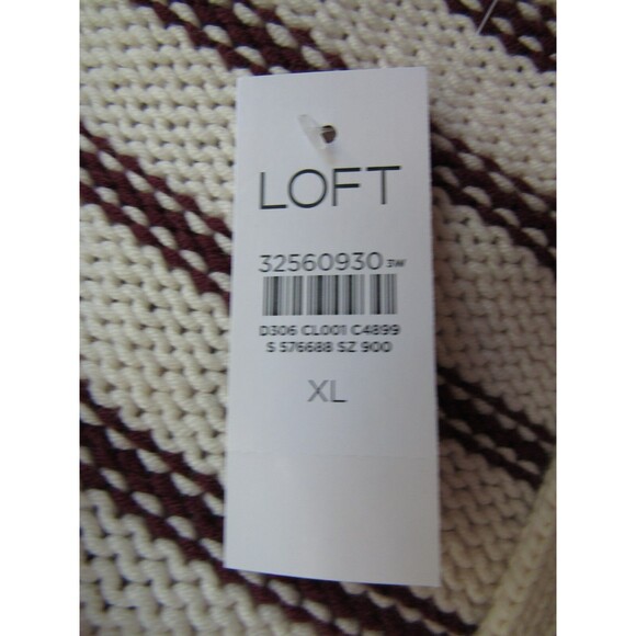 LOFT Cardigan Sweater XL Striped Pockets V-Neck Buttons Chunky 2021 Academia - Picture 10 of 14